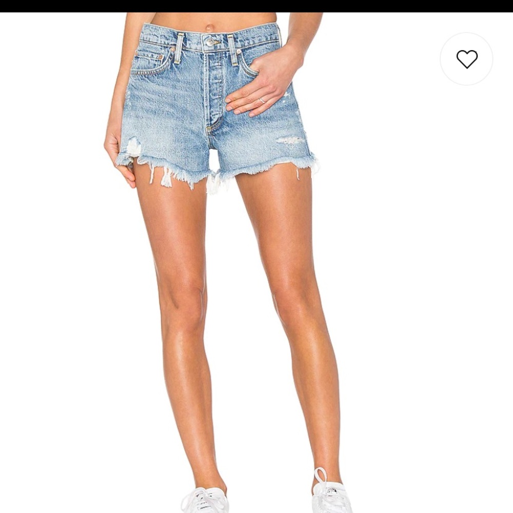 Agolde Light Blue Jean Shorts